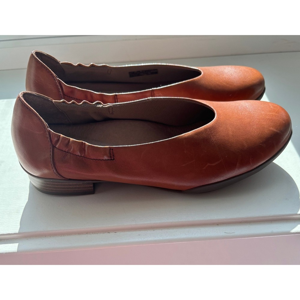 Dansko Kira Aniline Women's Shoes Size 7.5 US Tan Cognac Leather Flats Ballerina - Picture 8 of 8